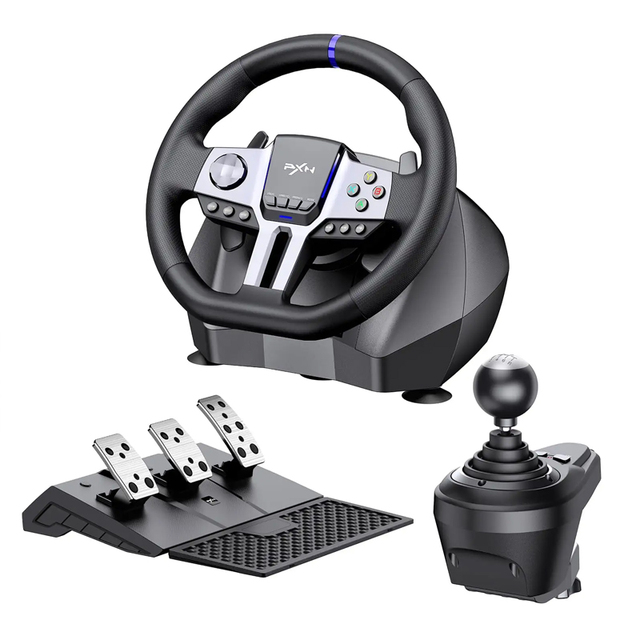 Factory Custom PXN V9 Gen2 Universal Video Car Sim Game Controller Racing Steering Wheels for PC Gaming