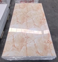 Plaque de marbre PVC légère, facile à installer, avec revêtement UV, imperméable, ignifuge, résistante à l'humidité, moderne, pour salle de bain et usage domestique