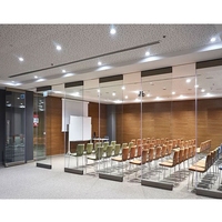 Finition pliante en bois de panneau de gypse, porte convenable avec le cadre en aluminium Cloison de séparation mobile flexible avec le tissu en verre de Mdf