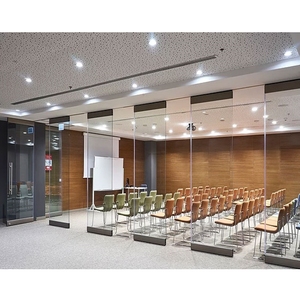 Flexible Movable <strong>Partition</strong> <strong>Wall</strong> With Glass <strong>Mdf</strong> Fabric Wooden Folding Panel Gypsum Board Finish, Fitting Door With Aluminum Frame - Product Image 6