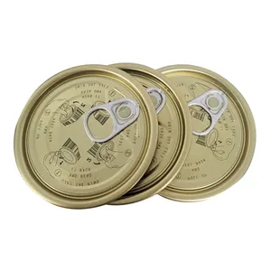 Tinplate Eoe BPA Free 300# Round Tuna Fish Food Can Easy Open End Lid