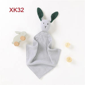 Manta de seguridad de <span class=keywords><strong>conejo</strong></span> para bebé, juguetes <span class=keywords><strong>Doudou</strong></span> con edredón para bebé, 100% algodón orgánico, manta de muselina para dormir - Product Image 4