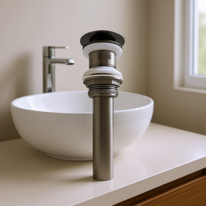 Bonde de lavabo de salle de bain filetée de 2,8 pouces avec système pop-up pour lavabo sur pied, design moderne et minimaliste - Product Image 2