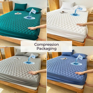 Pelindung kasur anti air ukuran bisa diatur, sprei berlapis tebal, pelindung kasur anti air & pelindung untuk tempat tidur