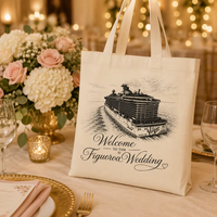 Sac fourre-tout personnalisé en feuille de palmier pour mariage, sac fourre-tout en toile avec nom et date personnalisés, sac cadeau pour mariage tropical sur la plage