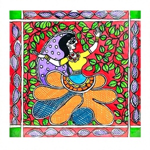 Arte Folclórico Tradicional Madhubani, Decoración de Pared 3D en Metal Hecha a Mano, Patrimonio de Jharkand, Regalo - Product Image 1