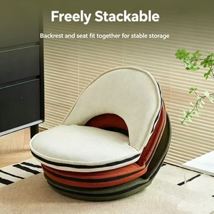 Fauteuil de sol moderne, siège lounge rembourré, canapé de sol côtelé, mobilier d'assise tapissé pour salon - Product Image 6