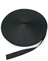 Sangle en nylon noir de 2,5 cm de large, sangle en nylon résistante et durable pour la couture de sacs, de vêtements, de chaussures, sangle élastique