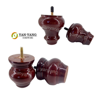 Yanyang Eucalyptus Bois Massif Canapé Pieds Lit Jambes 8cm 10cm 12cm 15cm Noir Antique Peinture Ronde En Bois Meubles Jambes