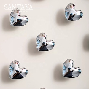 Santaya Solid Chrome-plated Silver Brass Handles Heart-shaped for Kitchen Cabinets Bedroom Wardrobe Drawer <strong>Knobs</strong> - Product Image 5