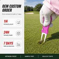 Outil de réparation de divots de golf pliable avec logo personnalisé, fourche en plastique ABS, marqueur de balle, vente en gros en vrac