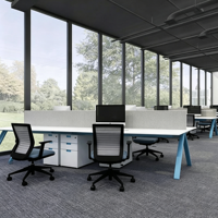 Meubles de bureau commerciaux, poste de travail modulaire, bureau pour 4, 6 ou 8 personnes, bureau cloisonné pour le personnel, table de poste de travail avec cloison