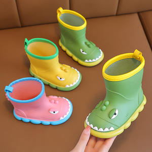 Bottes <span class=keywords><strong>de</strong></span> <span class=keywords><strong>pluie</strong></span> imperméables en PVC antidérapantes pour garçons et filles, motif dinosaure <span class=keywords><strong>de</strong></span> dessin animé, mi-longues, vente en gros - Product Image 3