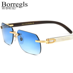 Borregls corne <span class=keywords><strong>de</strong></span> buffle lunettes <span class=keywords><strong>de</strong></span> soleil hommes marque <span class=keywords><strong>de</strong></span> luxe lunettes <span class=keywords><strong>de</strong></span> créateur femmes lentille en Nylon sans monture carré buffs lunettes 8300816 - Product Image 1