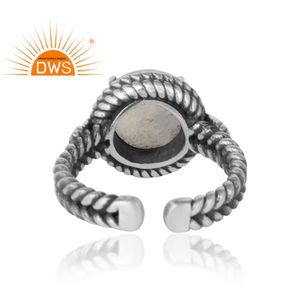 Impresionante Anillo Redondo de Piedra Lunar Arcoíris, Joyería de Piedras Preciosas, Fabricante de Joyería, Anillo Antiguo Hecho a Mano en Plata 925 Oxidada - Product Image 4