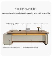 Luxe Simple Moderne Patron Bureau Lumière Élégant Président Bureau Superviseur Chaise Ensemble Minimaliste Directeur Exécutif Bureau Chaise De Bureau