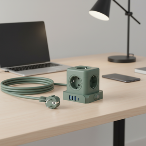 KC/GS 5 Outlets Modern Flat <b>Plug</b> with 3 <b>USB</b> 1 Type C 16A Power Socket 16A Extension Socket Smart Home Tower Socket - Product Image 1