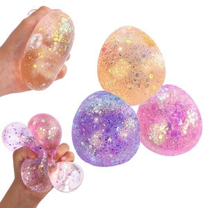 Jouet Squishy en Maltose et Œuf, Balle Anti-Stress Transparente avec Paillettes, Jouet à Presser à Rebond Lent, Jouet Sensoriel Fidget, Décompression en Gros - Product Image 5