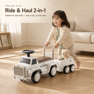 Camioneta de Remolque Retro para Niños Pequeños con Música y Luces, Ruedas Silenciosas, Antivuelco, Carro Deslizante para Niños de 1+ Años - Product Image 2
