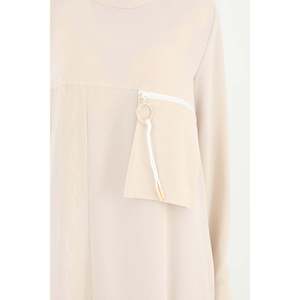 Vestido Casual Beige para Mujer Puane con Cierre Funcional y Detalles de Bolsillos, Cómodo y Elegante para Uso Diario - Product Image 5