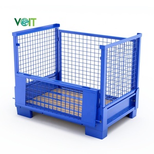 Công nghiệp kim loại có thể gập lại kho nặng thép dây lưới Pallet hộp - Product Image 2