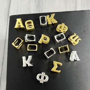 Ciondolo in Lega Metallica Personalizzato con Foro Grande e Lettere Greche per Confraternite e Sorellanze, Adatto per Braccialetti - Product Image 6