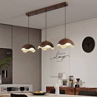 Lampe de table vintage en bois de noyer style mid-century, LED, double usage, à suspendre ou à poser, pour restaurant, salon de thé, bar