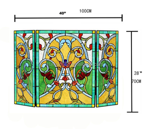 Vitrail de style européen pour cheminée, panneau décoratif 3 pièces de style victorien, écran décoratif traditionnel pour la décoration intérieure - Product Image 4