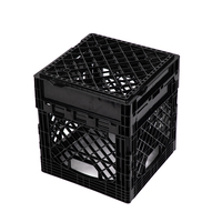 Caisse en plastique pliable robuste de 16 litres avec couvercle, caisse pliable pour le transport de fruits, légumes, bière, vin, produits agricoles, lait