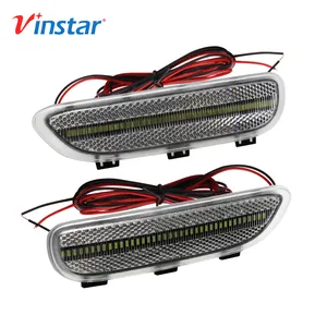 Vinstar Bumper Depan LED Putih 2023 Lampu Reflektor LED Lensa Jernih untuk BMW Seri 3 untuk E46 M3 Hanya 2001-2006