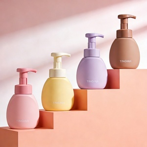 Bouteilles rondes en plastique blanches personnalisées de 250 ml et 300 ml avec pompe à mousse pour savon pour les mains, lotion pour le corps, shampoing - Product Image 2