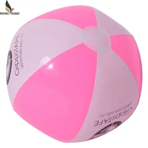 Custom made pvc plastic inflatable gippstafe pink white baby beach ball toy sets