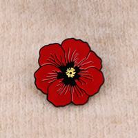 Großhandel Metall-Cartoon-Pins Niedliche Rote Blumen-Brosche Süße Emaille-Blumen-Anstecknadel Kreative Personalisierte Kleidungs-Brosche Abzeichen Accessoire