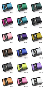 Set regalo da 7cm con cravatta quadrata sciarpa da uomo gemello tre pezzi verde salvia rosa blu vino rosso a righe cravatta - Product Image 2