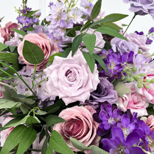 DKB Fábrica de flores artificiales Venta al por mayor Bola de flores artificiales Centros de mesa Seda Púrpura Rosa Bolas de flores artificiales - Product Image 5