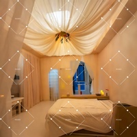 Tissu de drapage de plafond Muwei, drapé de plafond en soie de lait pré-plissé pour la décoration intérieure de tente, mariage, événement, hôtel