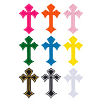 Patchs brodés thermocollants ou à coudre, motif croix chrétienne gothique religieuse, pour vêtements, vestes, sacs à dos, chapeaux, jeans