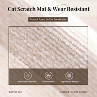 Planche à gratter pour chat tissée haute densité, anti-griffures, résistante à l'usure, douce, respirante, sans peluches, protection des pattes pour chats d'intérieur