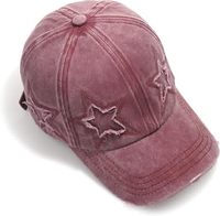 Casquette de baseball unisexe décontractée en coton doux et respirant, avec broderie étoile personnalisée, bord incurvé, effet vieilli et délavé, style vintage
