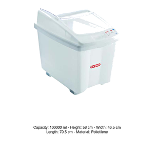 Araven Polyethylene Ingredient <b>Bin</b> 100 L 71 × 47 × 58 h cm, with Wheels - Product Image 3