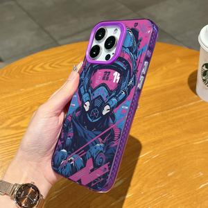 Custodia per <span class=keywords><strong>iPhone</strong></span> con Stampa Estetica Cyberpunk Mecha Warrior, Cover Protettiva Viola Neon per <span class=keywords><strong>iPhone</strong></span> 17/16/15/14/13/12 Pro Max - Product Image 5