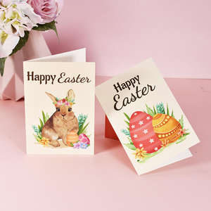 Wholesale Handmade 3D Stereoscopic Easter Anniversary Cards Bunny Eggs Pop-Up Design Die-Cut <b>Matte</b> <b>Varnish</b> Customized Paper - Product Image 5