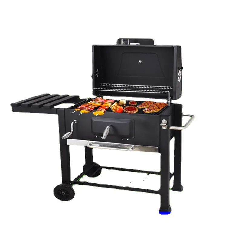 CHRT 45 'Fumoir d'extérieur avec tables d'appoint Backyard Griller Party Black BBQ Picnic Patio Cooking Grill Electric Charcoal Grill