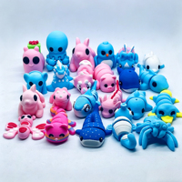 Figuras de Animales de Plástico Impresas en 3D, Figuras de Animales Mini Articuladas, Decoración Artesanal de Plástico Única
