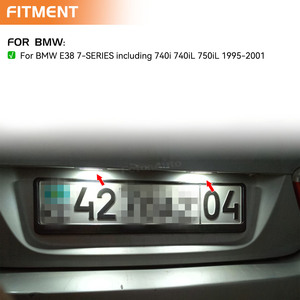 2Pcs Lampe de plaque d'immatriculation pour <span class=keywords><strong>BMW</strong></span> <span class=keywords><strong>E38</strong></span> Série <span class=keywords><strong>7</strong></span> 728i 730i 730d <span class=keywords><strong>740i</strong></span> 740d 740iL 750i 750iL 1995-2001 - Product Image 4