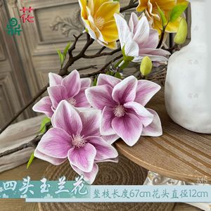 Flor de Magnolia Artificial Hua Ding, Rama de 67 cm, Diámetro de Floración de 12 cm, Adorno Decorativo - Product Image 1