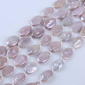 18cm White Freshwater Button and Oval Shaped 9-11mm Baroque Pearls for DIY <b>Bracelet</b> Loose White Pearls <b>String</b> Accessory - Product Image 2