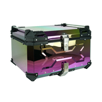 Top case moto 65L - Décalcomanie arc-en-ciel colorée, valise de transport universelle populaire pour la plupart des types de moto