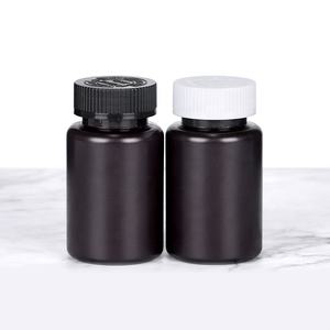 Matte Black HDPE <b>Pill</b> <b>Bottle</b> 100ml 120ml 150ml 200ml Pharmaceutical Grade Vitamin Container Child Resistant Gold Silver Cap - Product Image 2