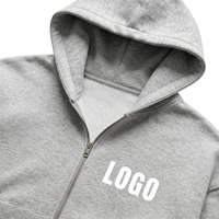 Vente en gros de sweats à capuche Essentials pour hommes, vierges, personnalisables avec logo, en coton épais 400 GSM gris chiné, coupe ample et tombante, avec fermeture éclair bidirectionnelle